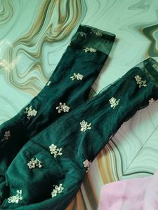 Black And Golden  Net Kurta