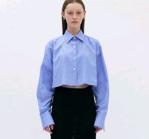 Printerest Blue Cropped Striped Shirt 💙👕