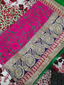 Elegant Pink Floral Saree