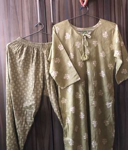 Olive Green Kurta Set