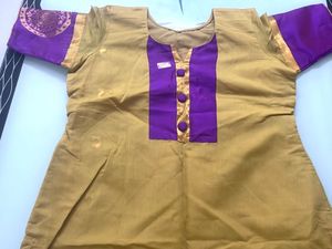 Mustard And Violet Kurthi