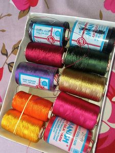 Handmade Fabric Silk Thread Kundan Bangles