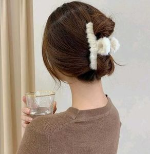 Plush Faux Fur Hair Claw Clips - Pastel &amp; Neutrals