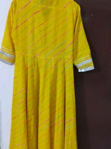 Beautiful Yellow Lehriya Gown