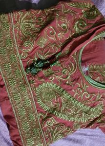 Maroon Anarkali Dress with Paisley Embroidery