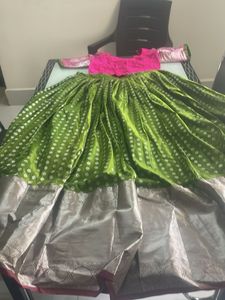 Pattu Lehenga Blouse And Skirt