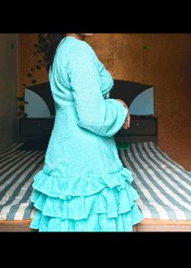 Aqua Ruffled Dress