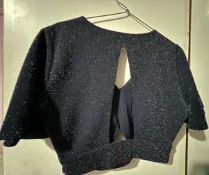 Sparkly Open-Back Crop Top