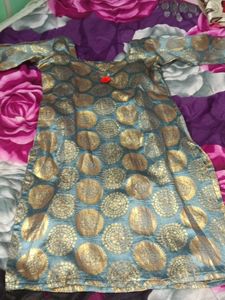 Elegant Blue & Gold Kurta