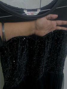 Black Sequin &amp; Tulle Party Dress