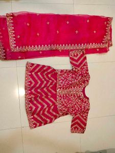 Pink Embroidered Indian Outfit