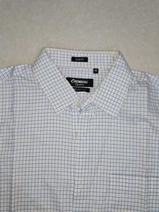 Blue Checkered White Formal Shirt