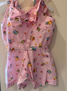 Baby Girl Cotton Pink Jumpsuit