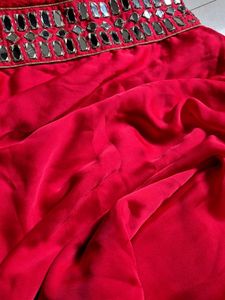 Red Embroidered Anarkali Dress