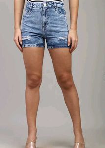 Denim High-Waisted Shorts