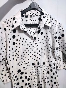Black &amp; White Polka Dot Dress