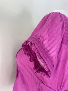 Purple Ruffle Fitted Shirt