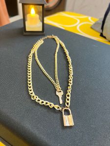 Layered Lock & Key Necklace