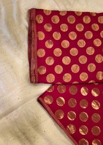 Maroon & Gold Dress Material