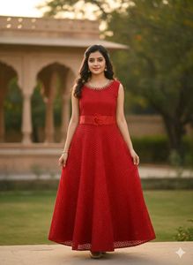 Elegant Red Ethnic Gown