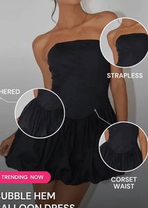 Black Strapless Mini Dress