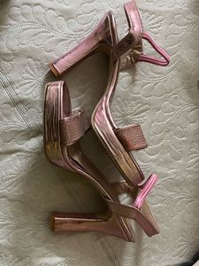 metallic pink heels