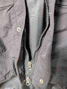 Black Double Zipper Hoodie Jacket