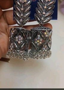 Black Metallic Earrings