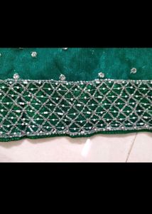 Bottle Green Saree