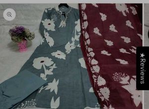 Elegant Floral Print Kurta Set