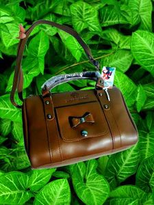 Brown Satchel with Bow Detail