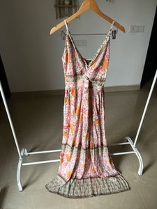 Floral Twist Front Maxi Dress