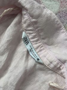 Pink Button-Down Crop Shirt Top Zara