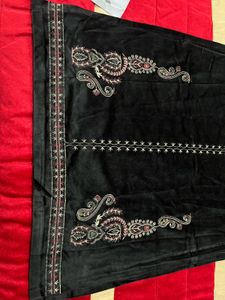 Elegant velvet Embroidered Kurta Set