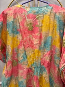Women Tie &amp; Dye PrintedMaternity Kaftan Midi Dress