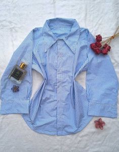 Corset Back Striped Shirt🫶🏻