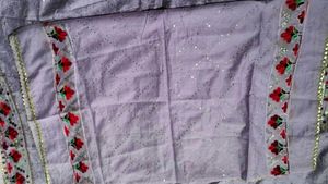 Lavender Colour Cotton Silk Suit