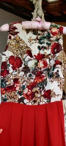 Red cocktail maxi dress