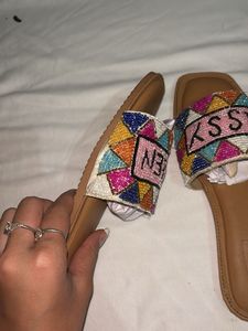 Embroidered Flip Flops
