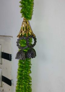 Oxidized Silver Jhumka Earrings