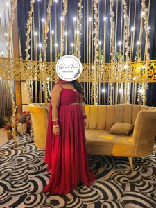 SALE! SALE! SALE! GEORGETTE LONG RED GOWN