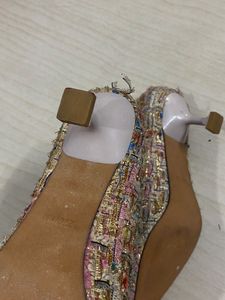 Tweed Pointed Toe Heels