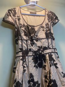 Classic Floral Brown Dress 80s Style