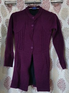 Purple Knit Coat