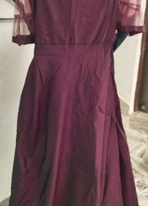 Elegant Burgundy Party Gown
