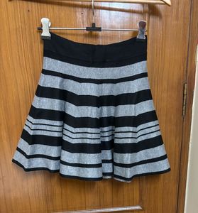 Korean Black &amp; Grey Mini Skirt