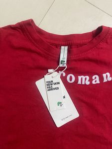 Red &#39;Romanticize Ur Life&#39; Crop Top