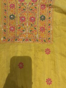Yellow Embroidered Kurta