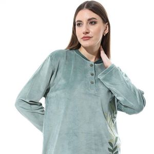 Teal nightwear shirt Long Sleeve Top
