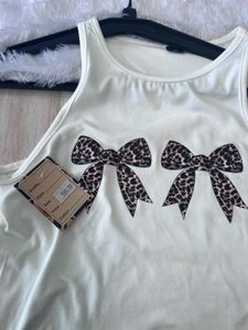 Cute Bow Print Tank Top